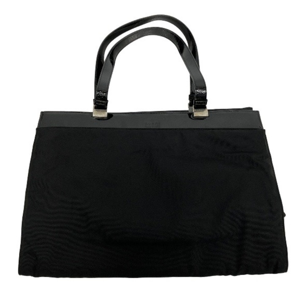 Vintage Gucci Black Nylon Patent Leather Tote Bag 002-1039 001998